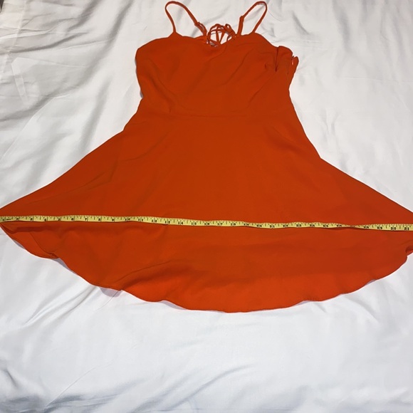 Coral/orange mini dress. Size medium-large. - Picture 11 of 12